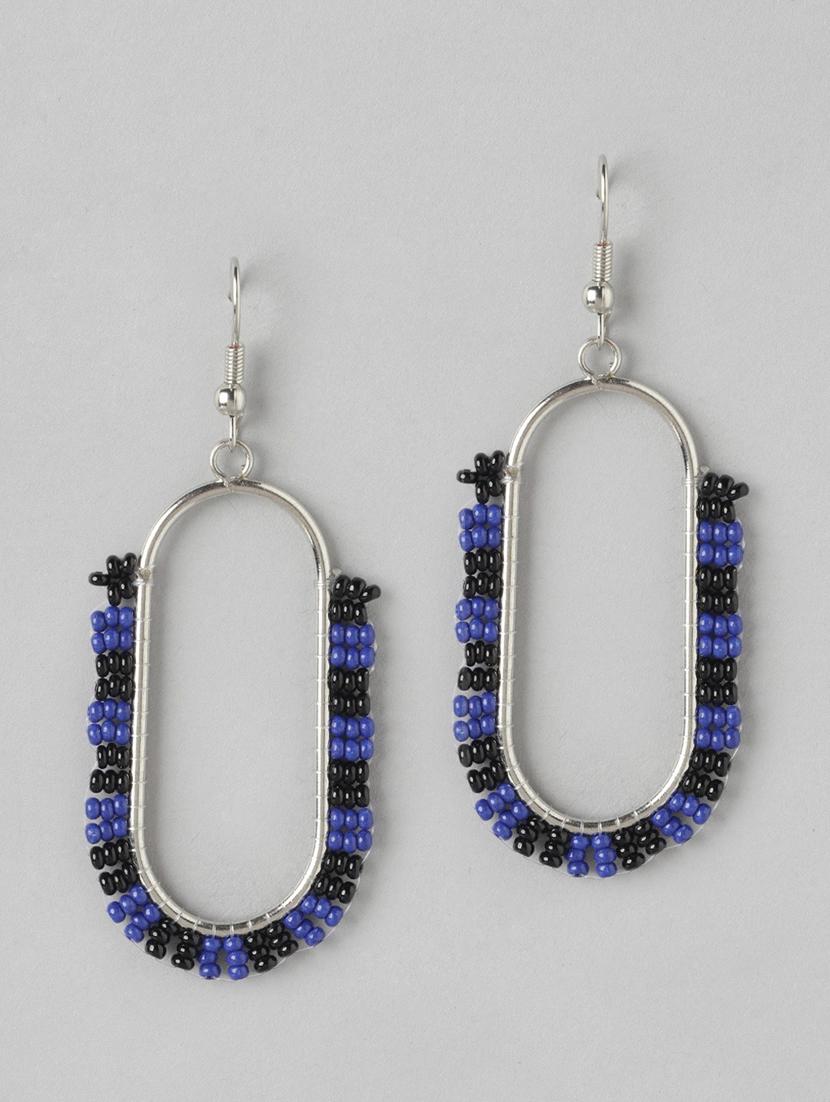 silver-plated oval drop earrings - 21253028 - Zoom Image - 0