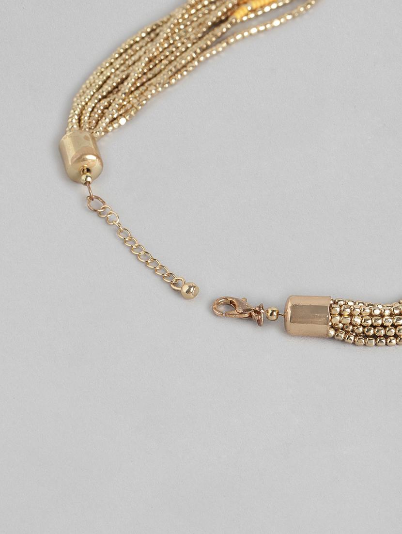 gold metal drop earring - 21253029 - Standard Image - 2