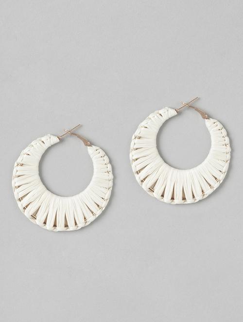 white metal hoop earring - 21253031 - Standard Image - 0