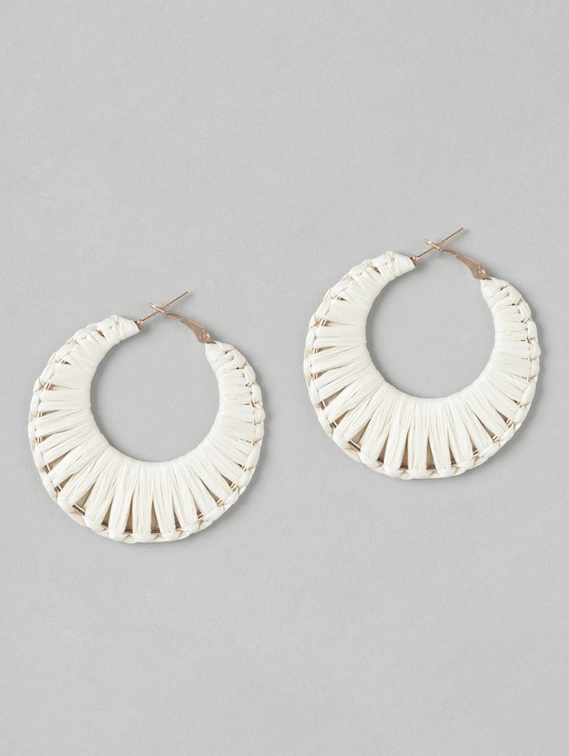 white metal hoop earring - 21253031 - Zoom Image - 0