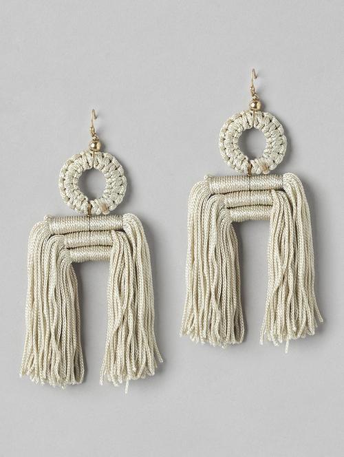grey metal drop earring - 21253039 - Standard Image - 0