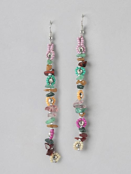 multi colored metal drop earring - 21253042 -  Standard Image - 0