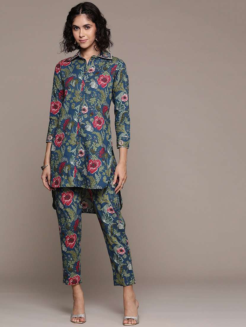 blue cotton coord set