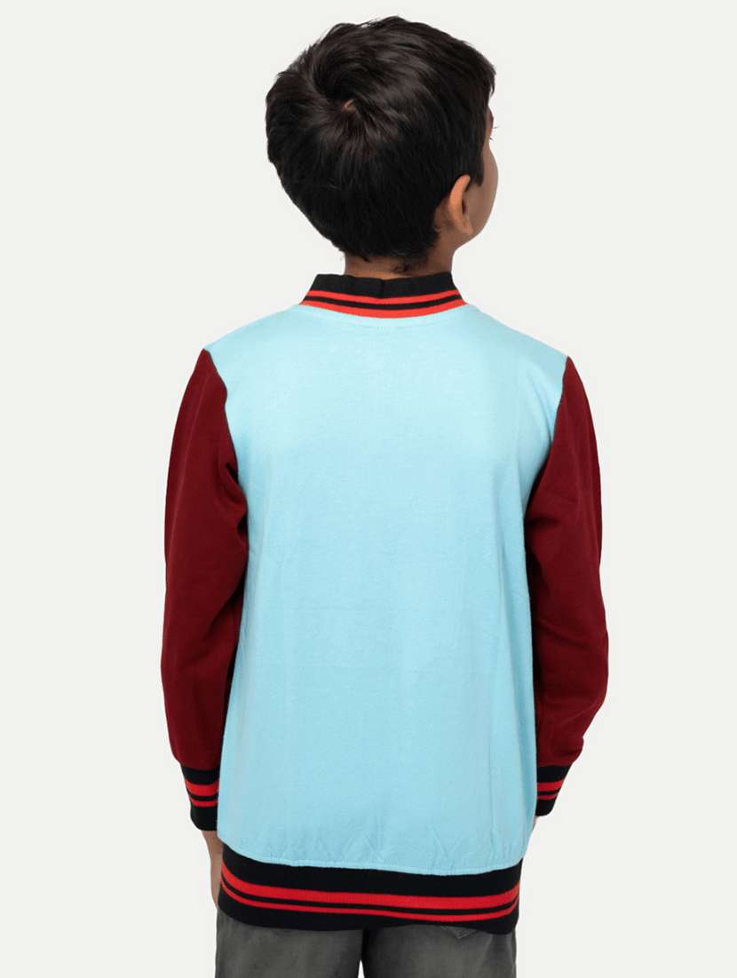 boy printed long sleeves varsity jacket - 21253110 -  Standard Image - 2