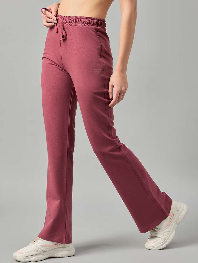 purple cotton blend track pant