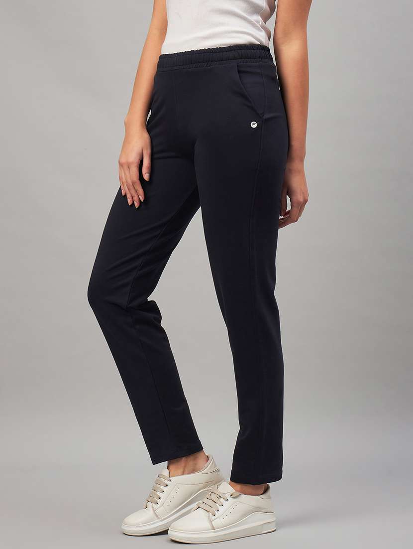 navy blue cotton track pant