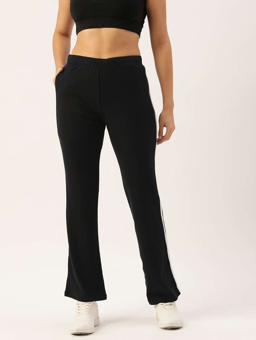 black polyester track pant