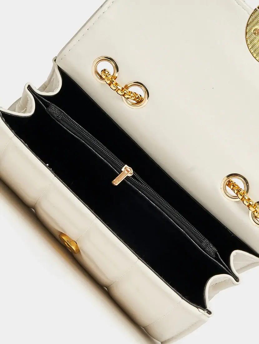 white leatherette (pu) handbag - 21253383 - Standard Image - 2