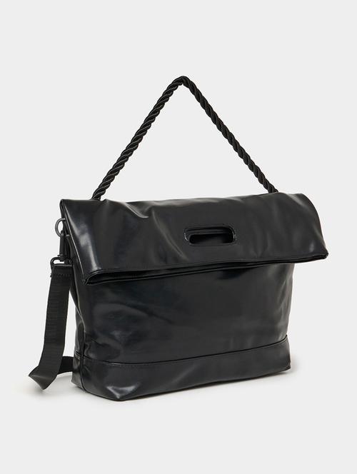 black leatherette (pu) handbag - 21253385 - Standard Image - 0