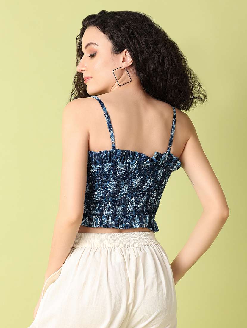 women sleeveless floral printed crop top - 21254103 -  Standard Image - 2