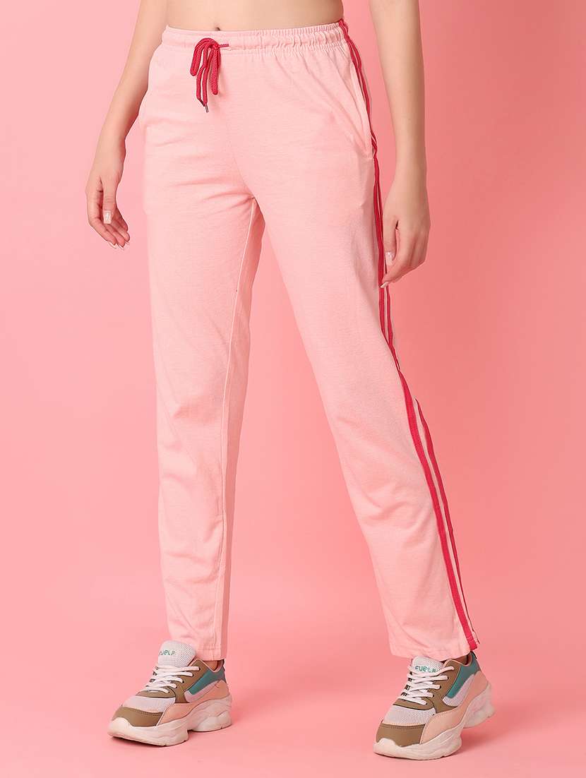 women pink solids track pant - 21254788 -  Standard Image - 2