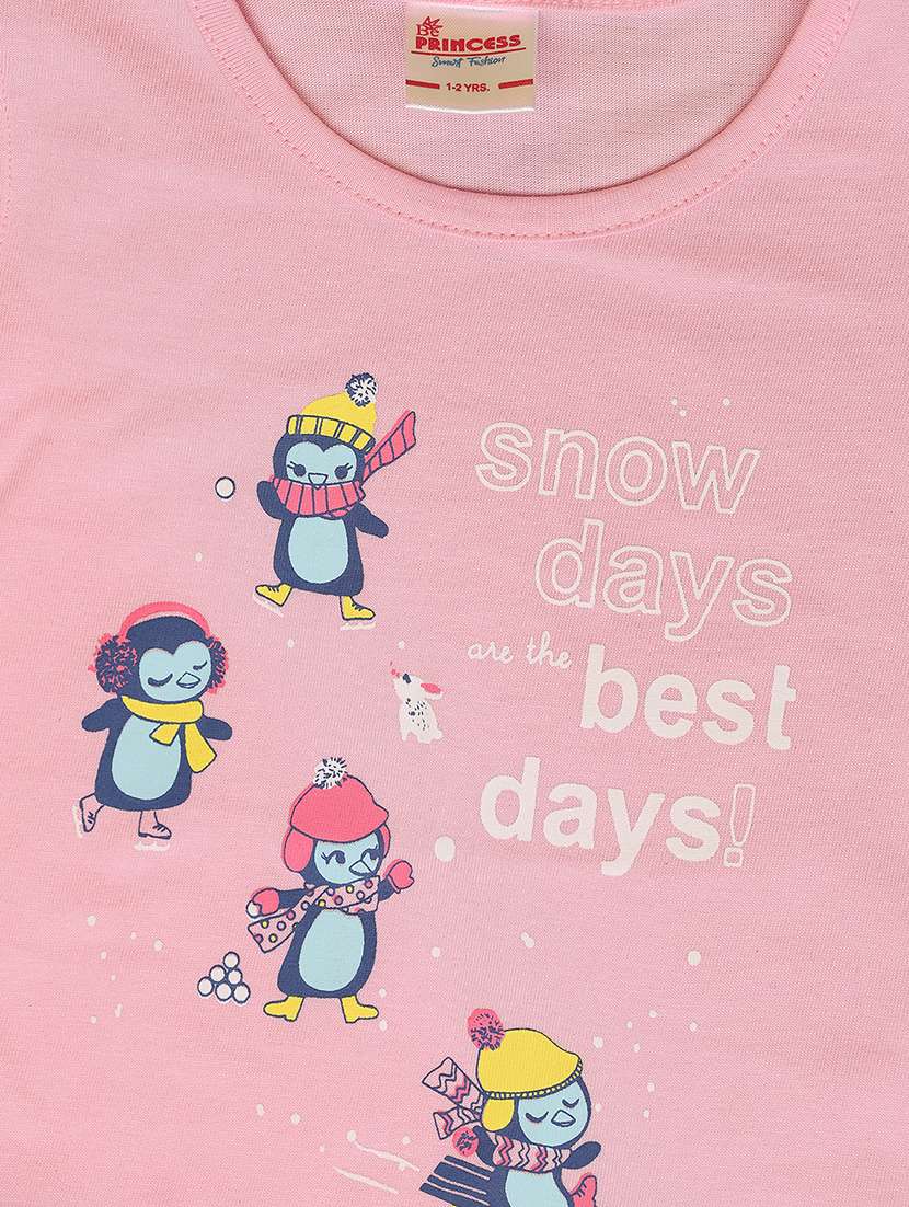 girls round neck printed top & shorts set - 21254841 -  Standard Image - 2