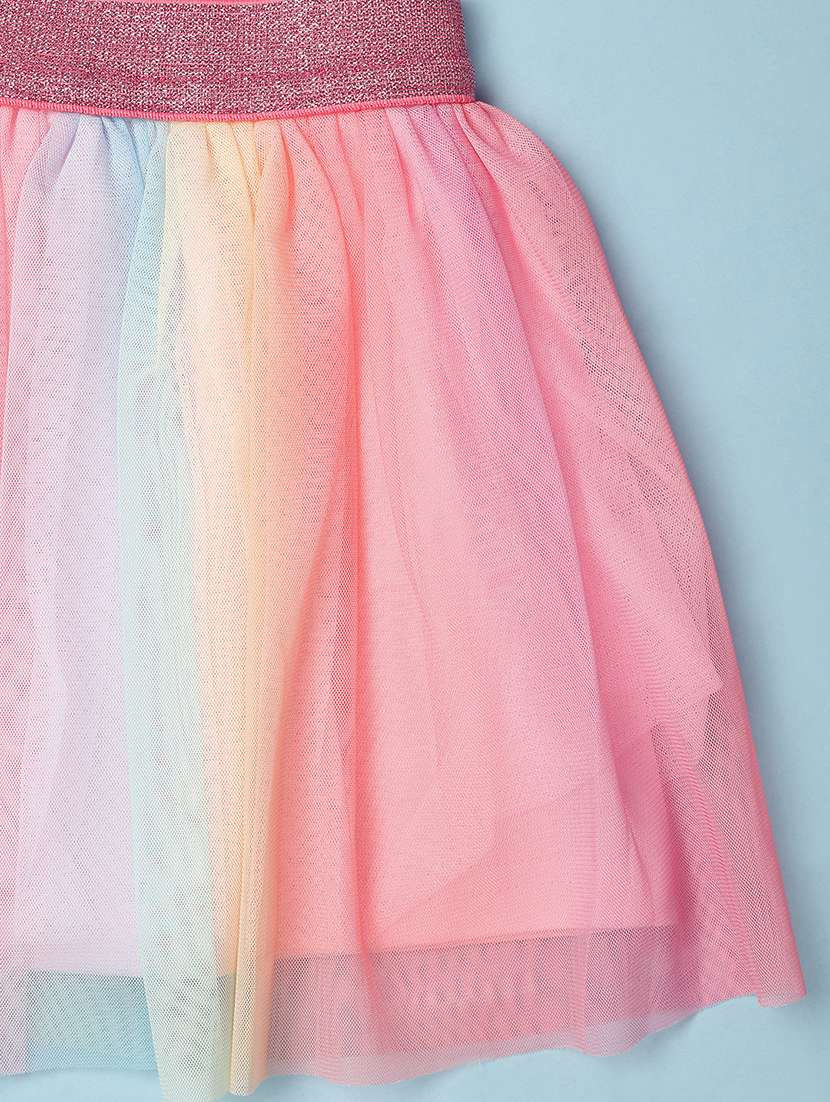 girls white self-designed skirt top set - 21254934 -  Standard Image - 2