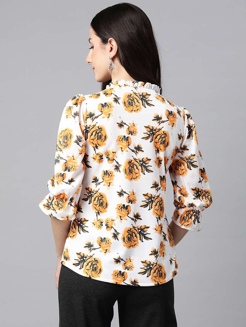 women white florals printed top - 21255026 -  Standard Image - 2