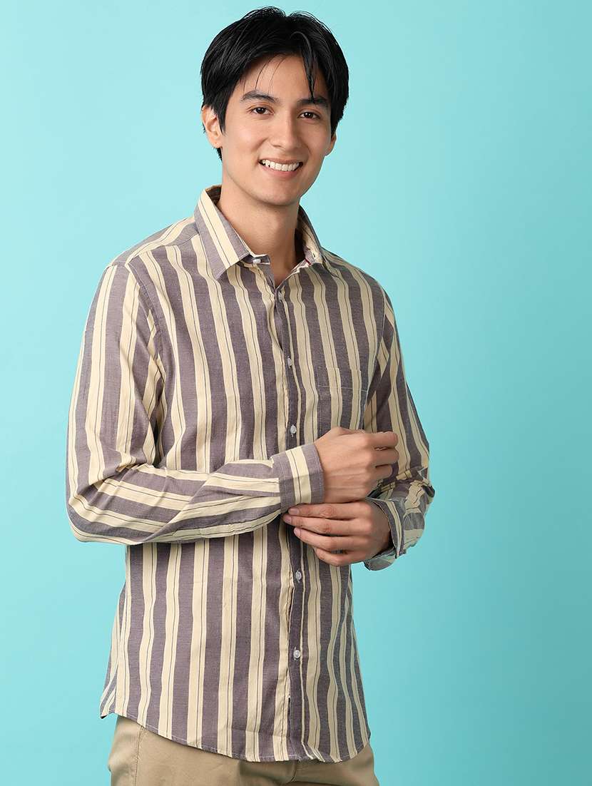 men collared neck long sleeves casual shirt - 21255211 -  Standard Image - 2