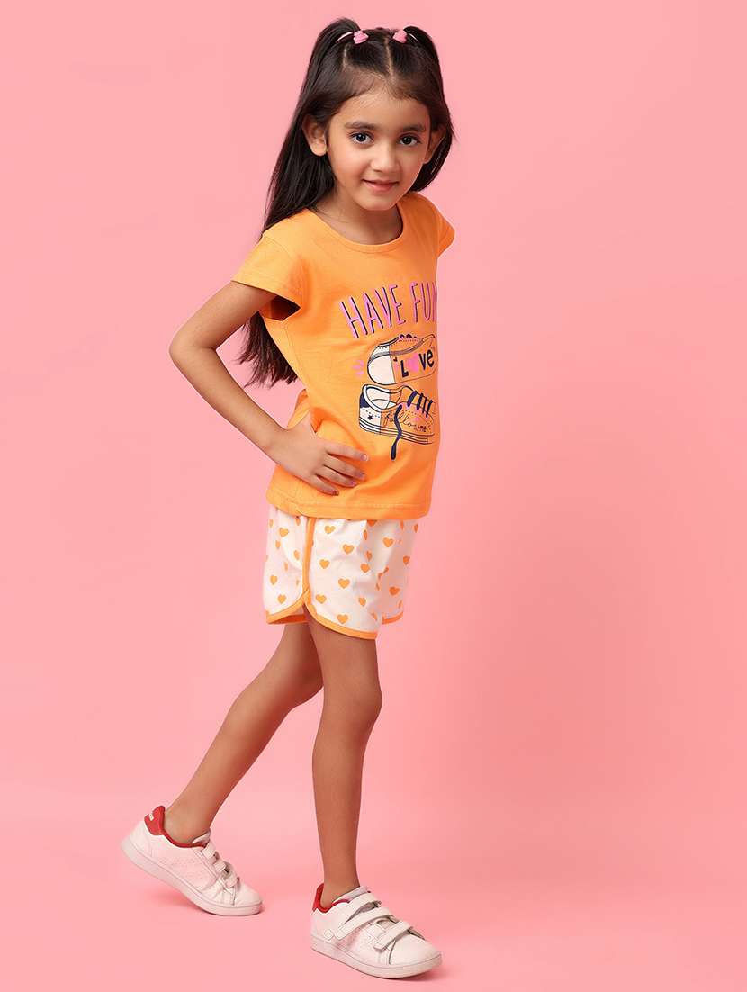 girls front printed shorts twin set - 21255274 -  Standard Image - 2