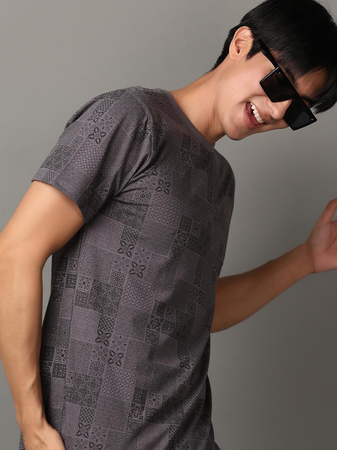 grey cotton front print tshirt - 21255342 - Standard Image - 7