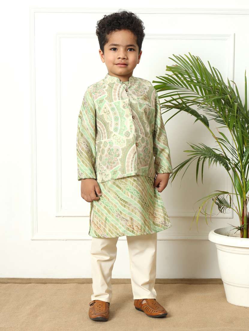 boys printed kurta set