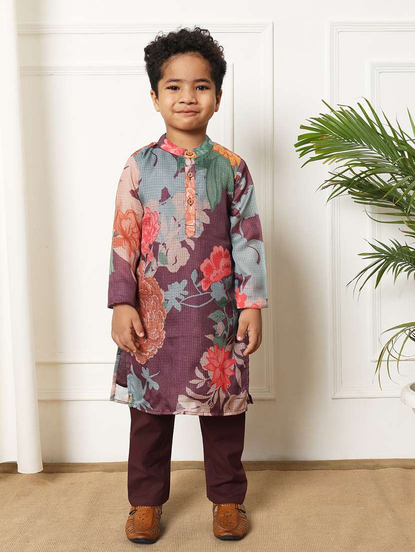 boys printed kurta set