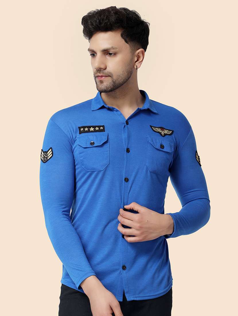 men solid casual shirt
