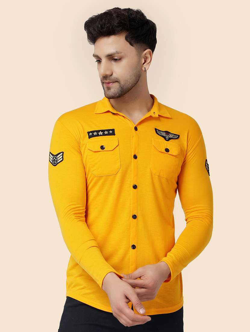 men solid casual shirt