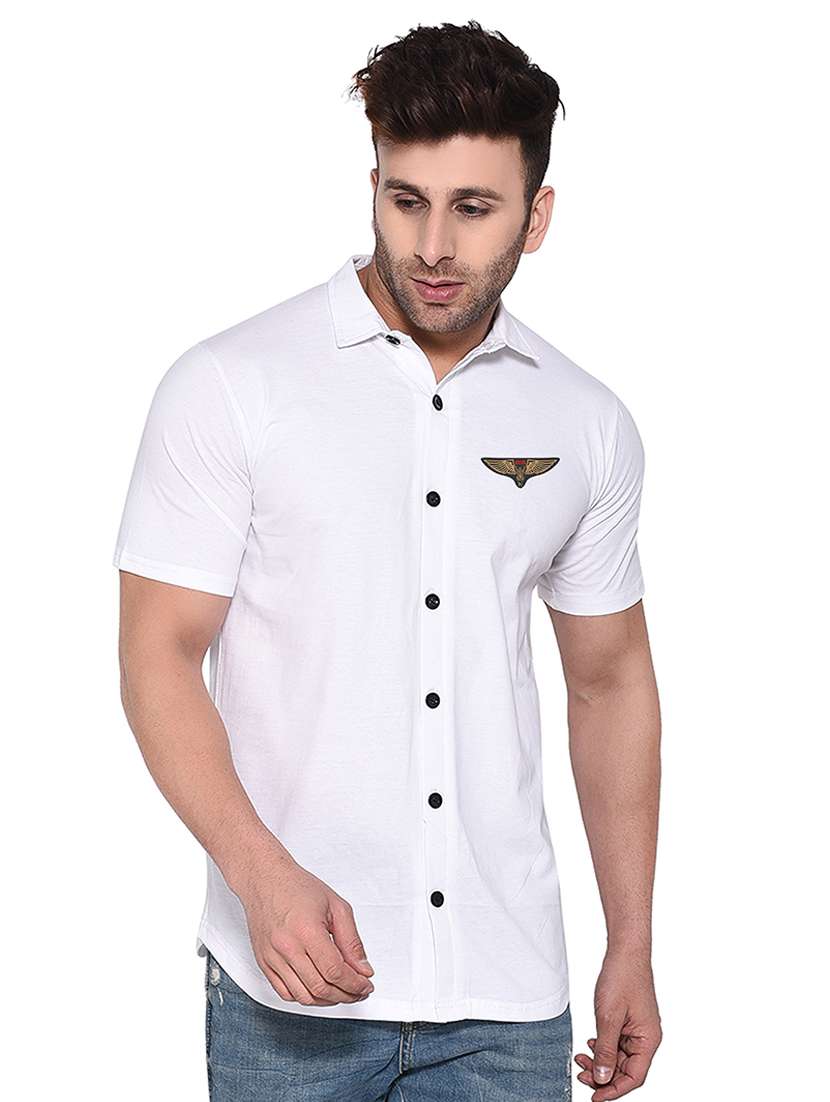 men solid casual shirt