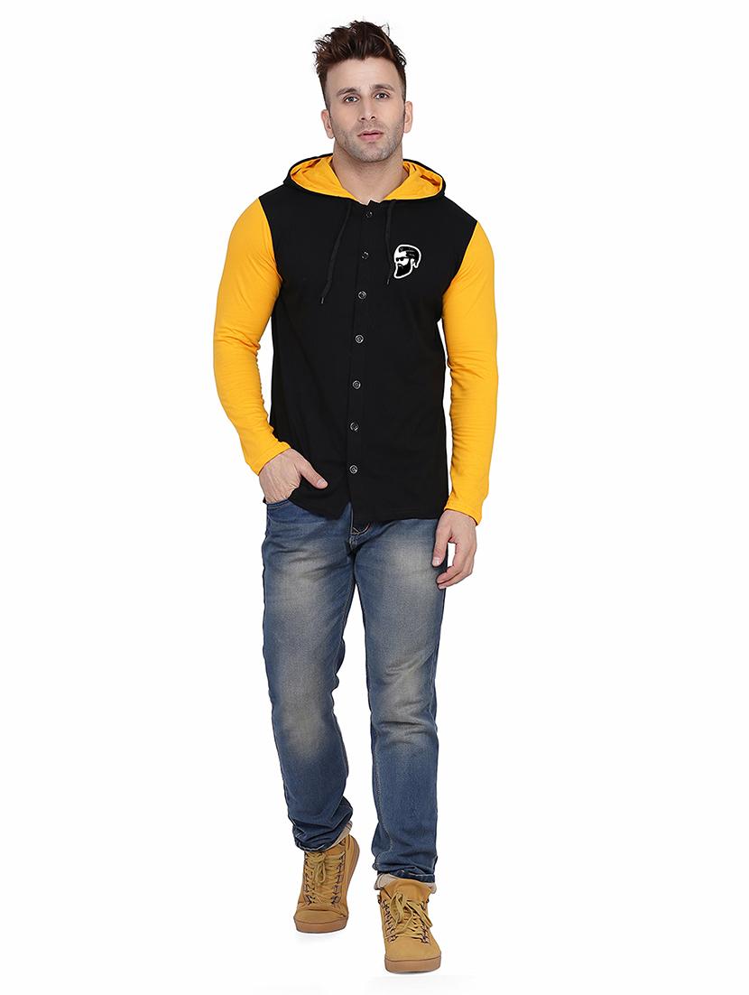 men color block hood neck casual shirt - 21256765 - Standard Image - 2