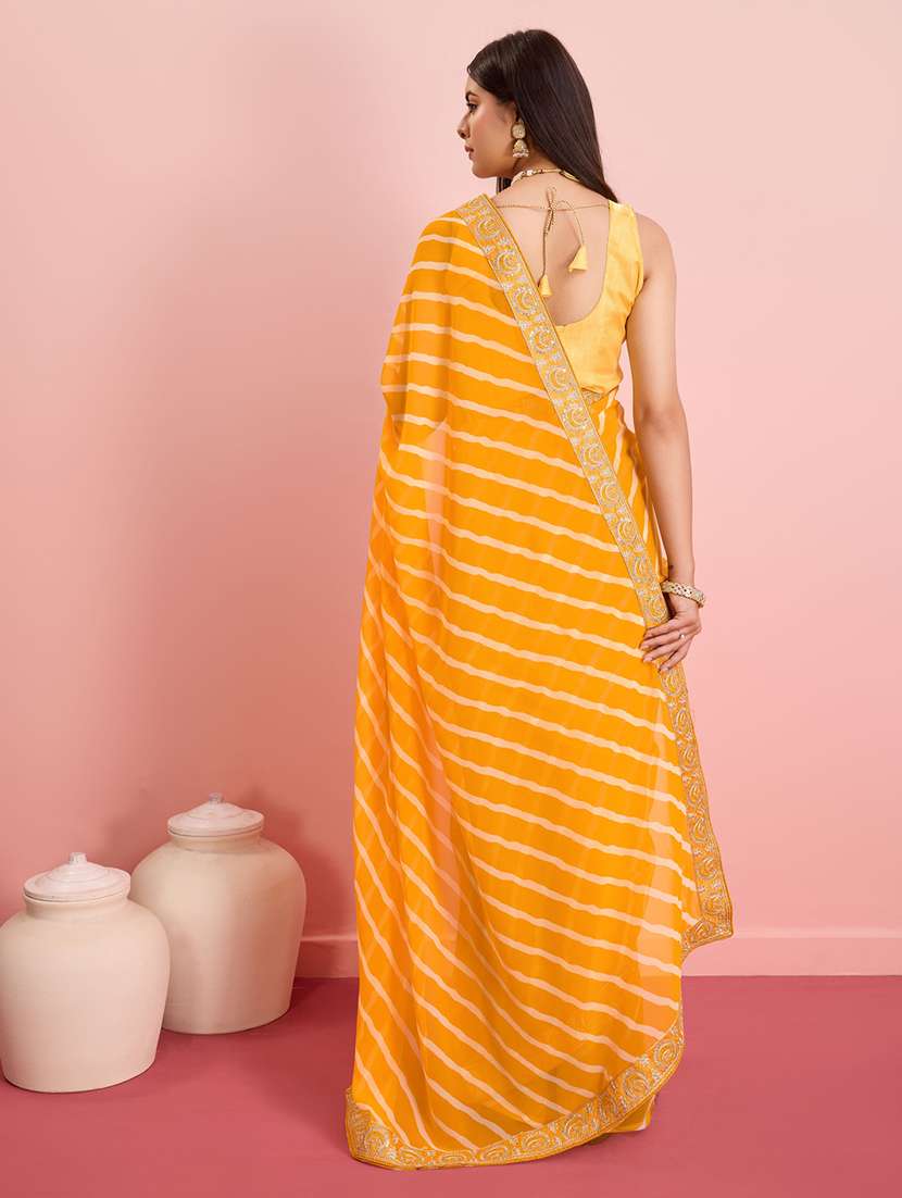 women lehariya bordered saree with blouse - 21257490 -  Standard Image - 2