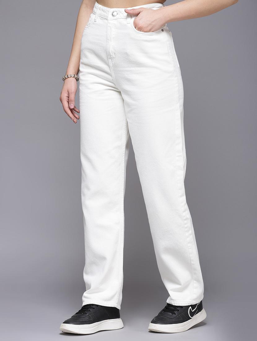 women solid high rise straight jean - 21259186 - Standard Image - 2
