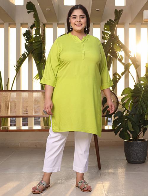 women three quarter sleeve straight kurta - 21259514 -  Standard Image - 0