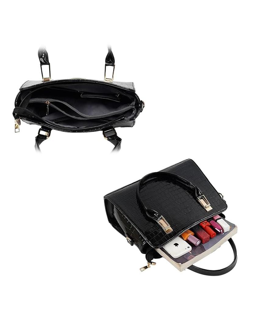 black leatherette handbag - 21259550 - Standard Image - 2