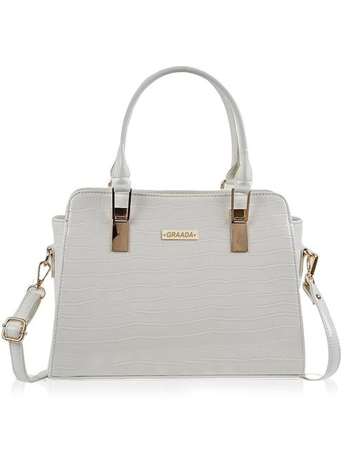 white leatherette handbag - 21259555 - Standard Image - 0