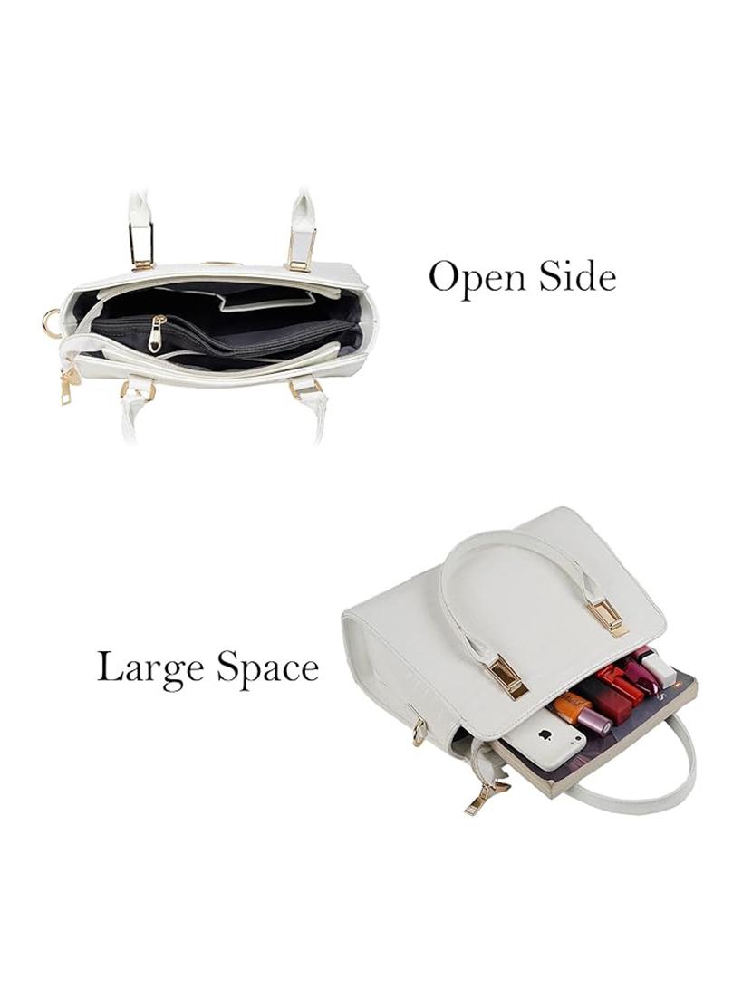 white leatherette handbag - 21259555 - Standard Image - 2