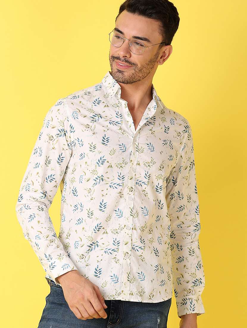 men printed collared long sleeves shirt - 21260182 - Standard Image - 2