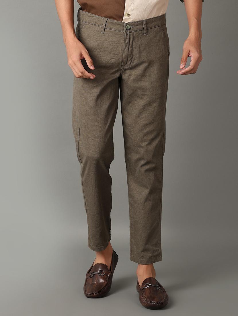 men green solid chinos casual trouser - 21260531 - Zoom Image - 0