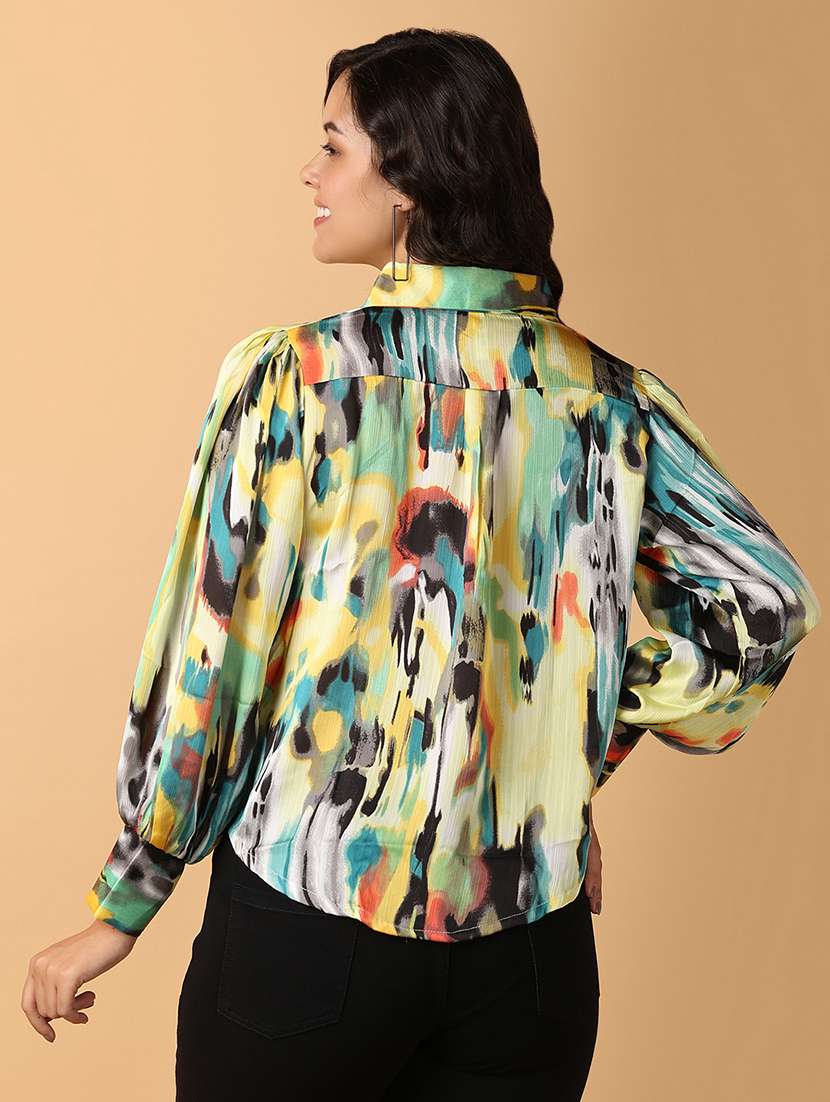 women multi colored satin regular shirt - 21260566 -  Standard Image - 2