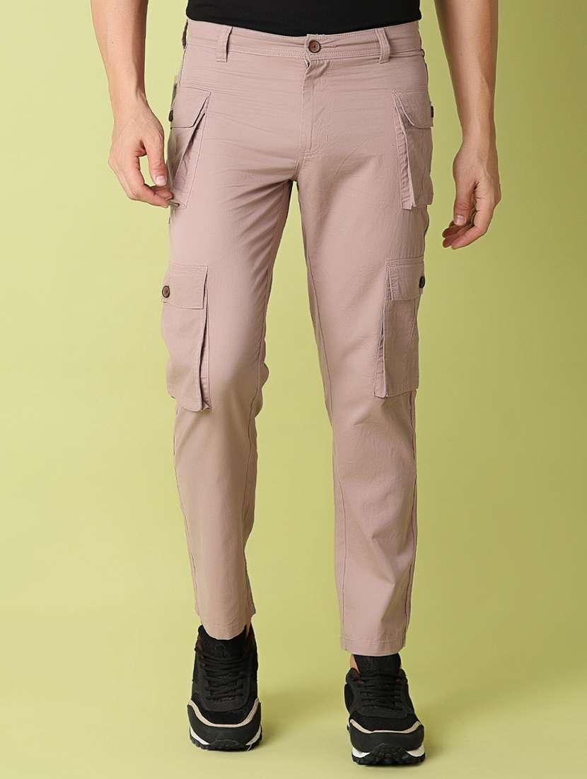 men mid-rise solid cargo