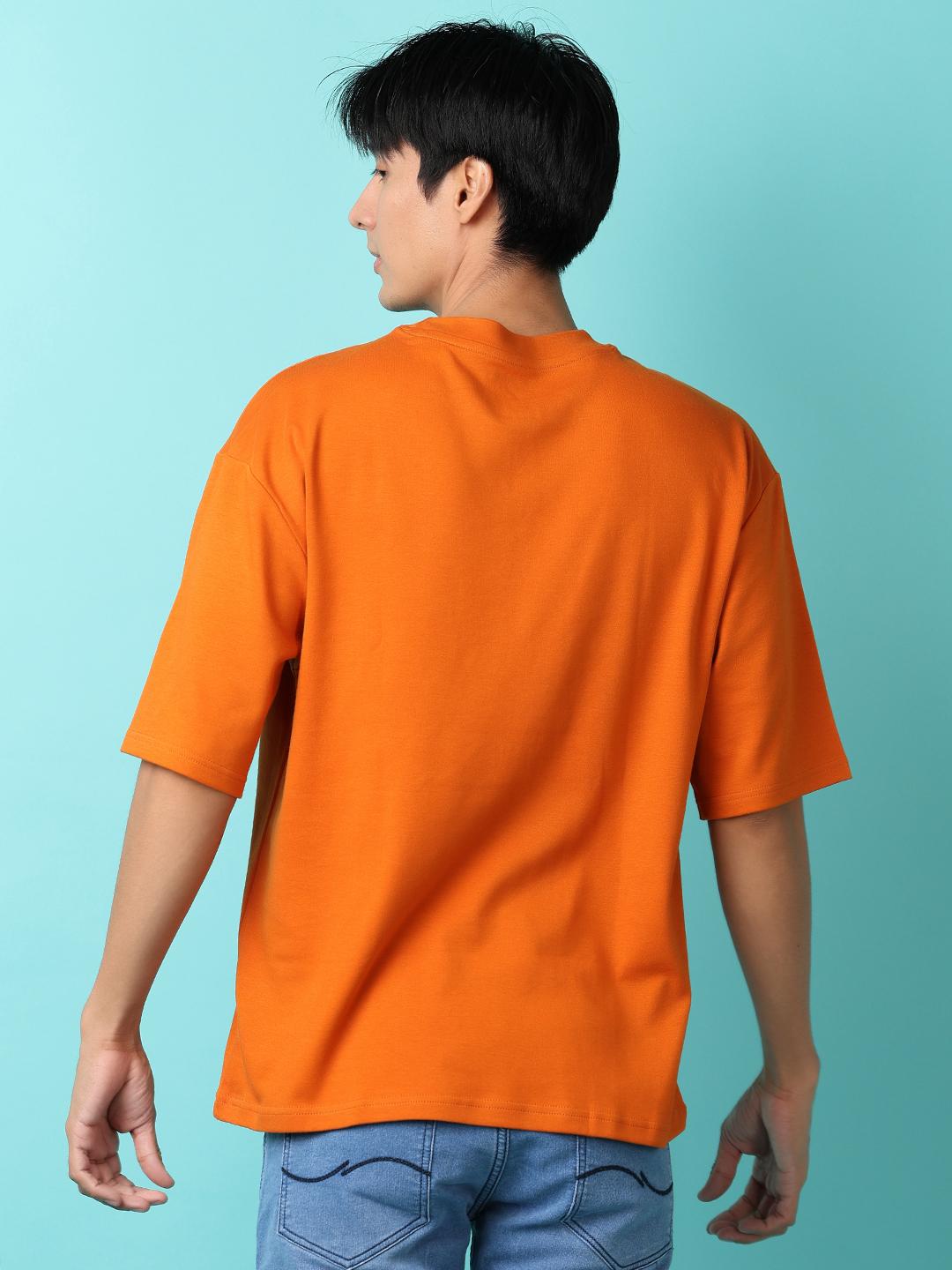 orange cotton front print tshirt - 21260870 - Standard Image - 2