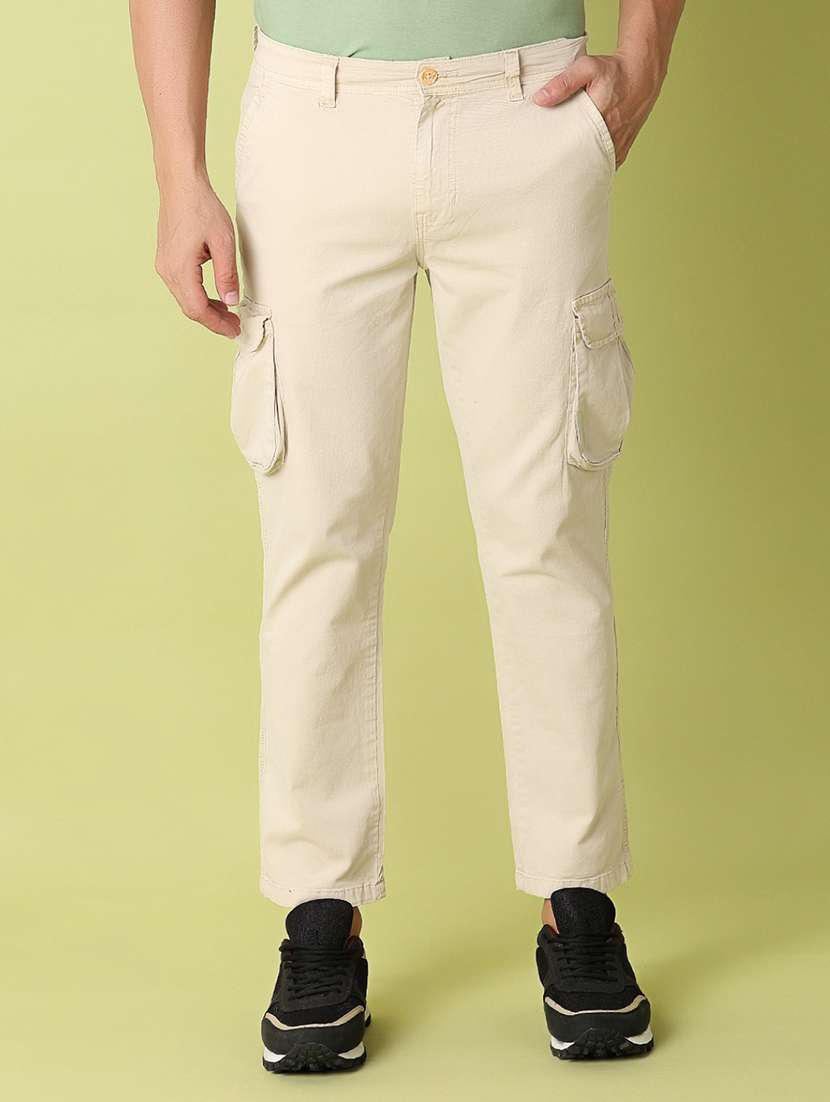 men mid-rise solid cargo