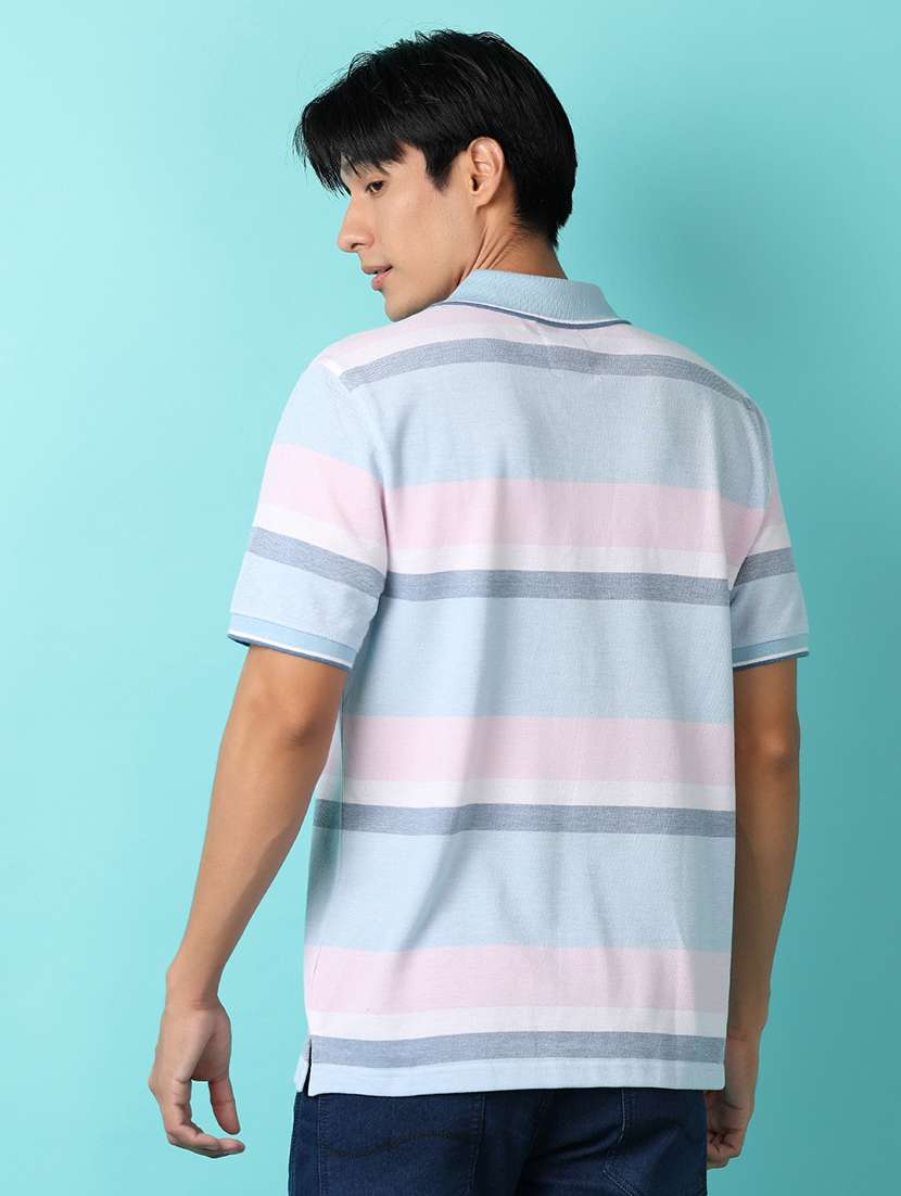men striped short sleeve polo t-shirt - 21260893 -  Standard Image - 2