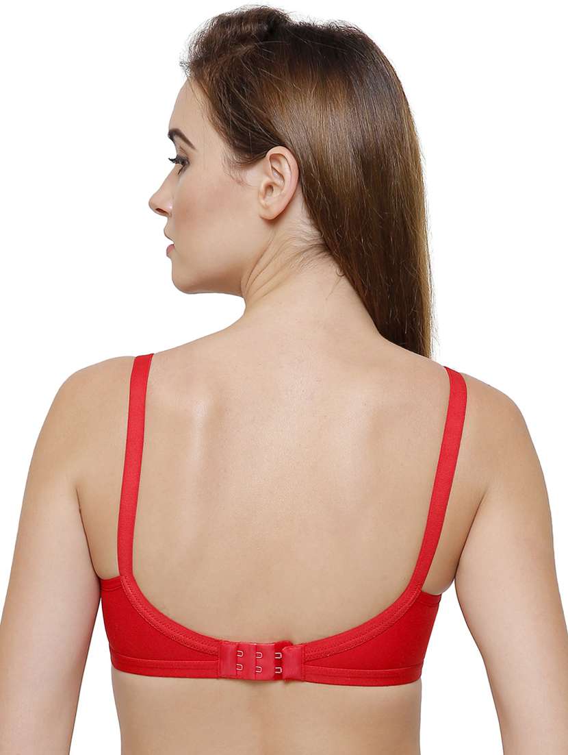 women solid cotton blend t-shirt bra - 21262165 -  Standard Image - 2