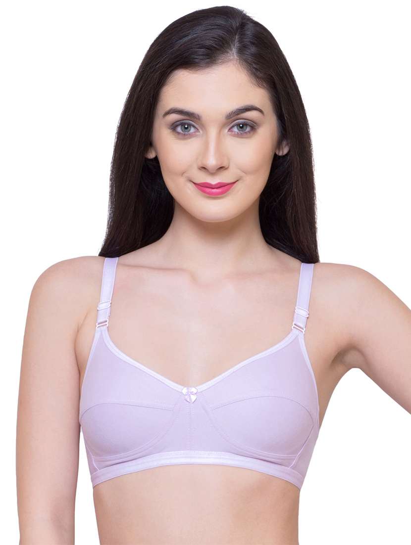 women solid cotton blend t-shirt bra