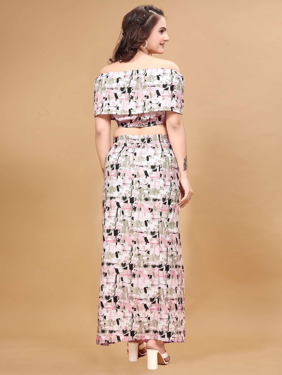 women printed top and skirt co-ord set - 21263272 - Standard Image - 2