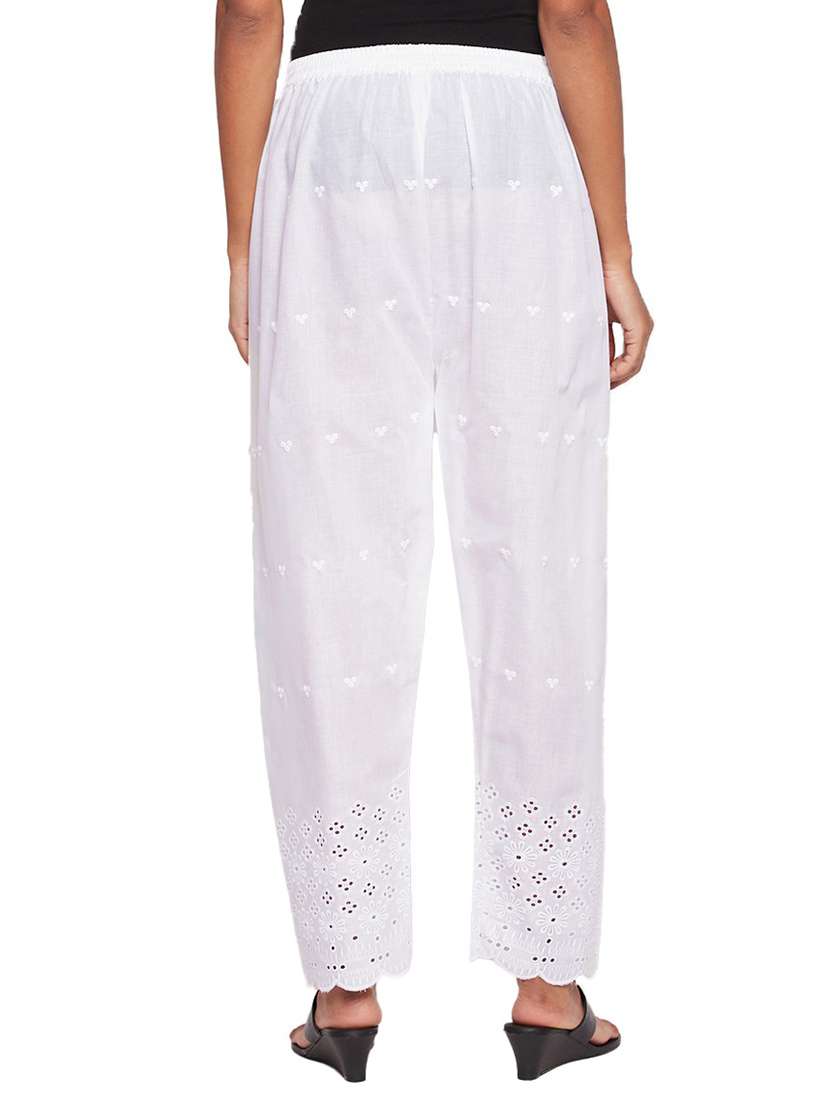 women embroidered high rise pant - 21264890 -  Standard Image - 2