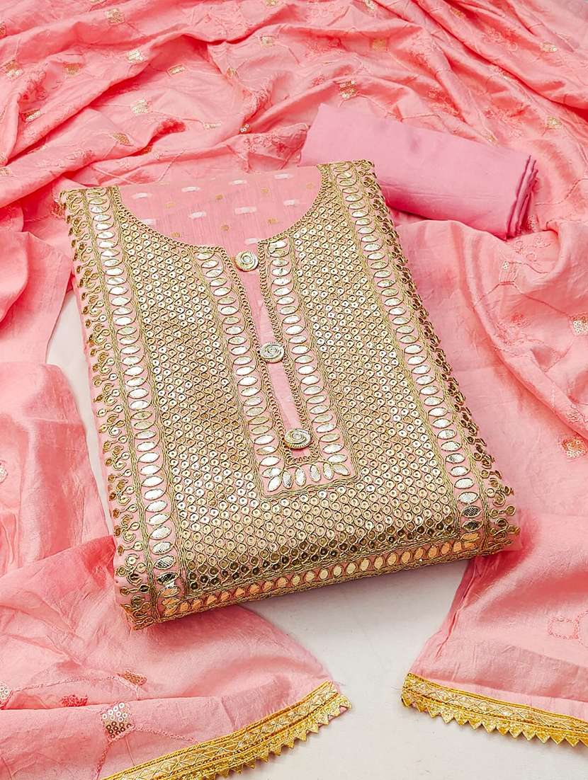 sequins work unstitched suit set