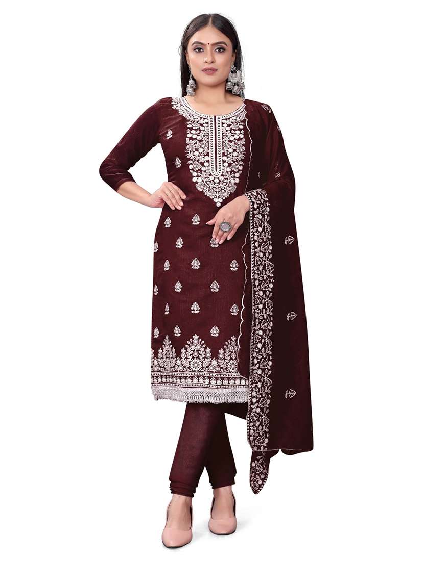 women embroidered unstitched suit set