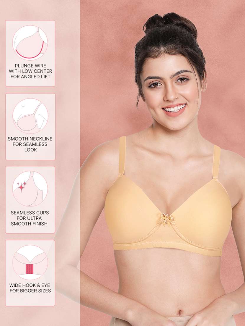 women solid nylon t-shirt bra - 21268097 -  Standard Image - 2