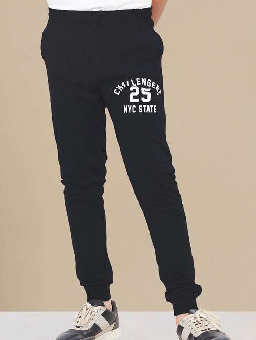 boys black cotton joggers - 21268509 - Standard Image - 0