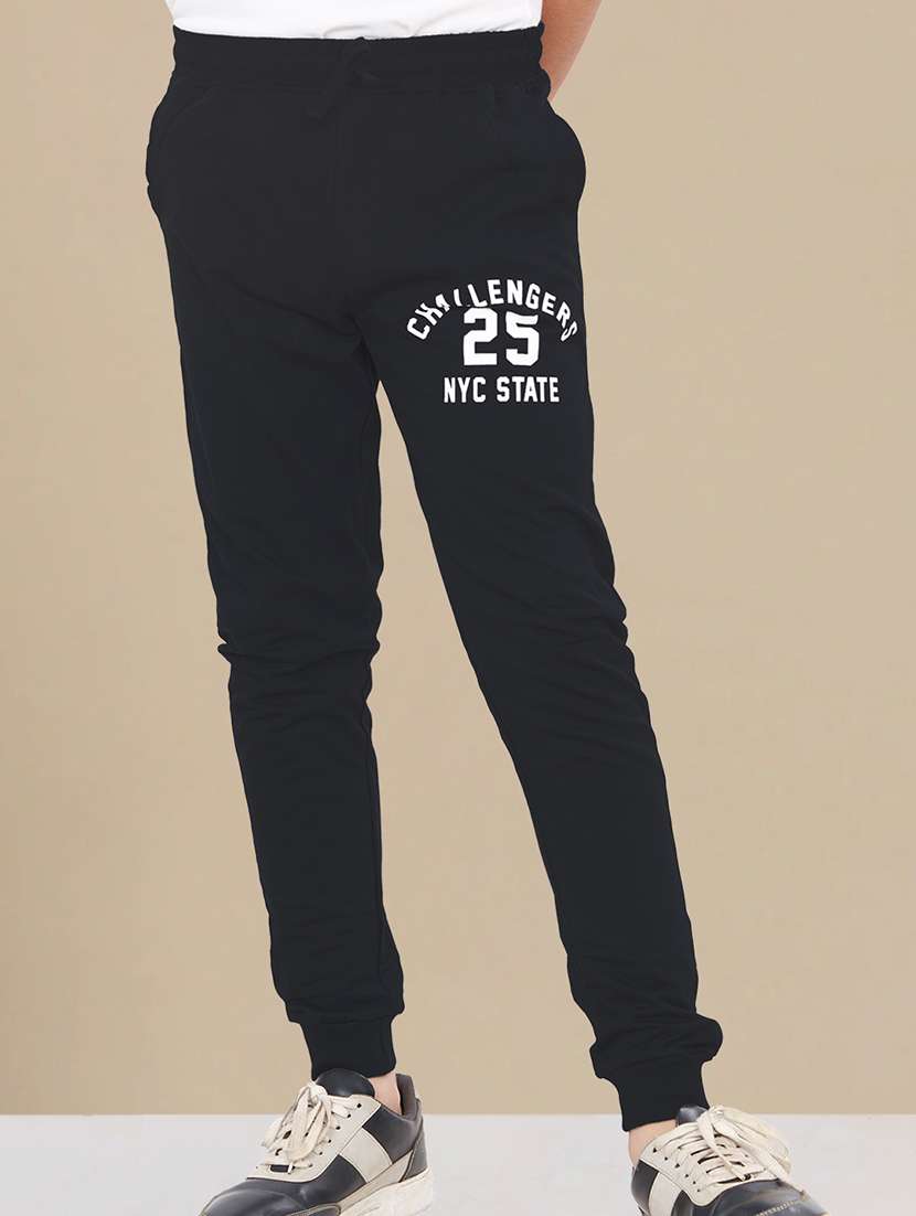 boys black cotton joggers - 21268509 - Zoom Image - 0