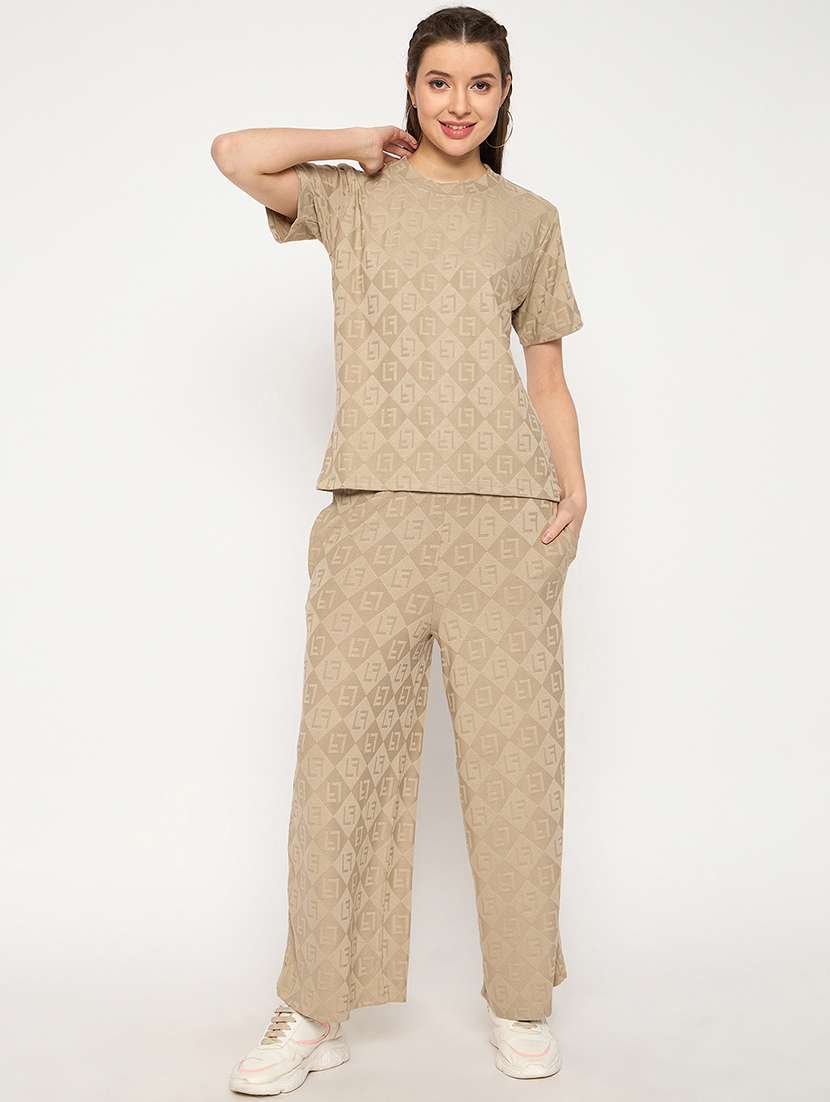 women printed top and trouser co-ord set